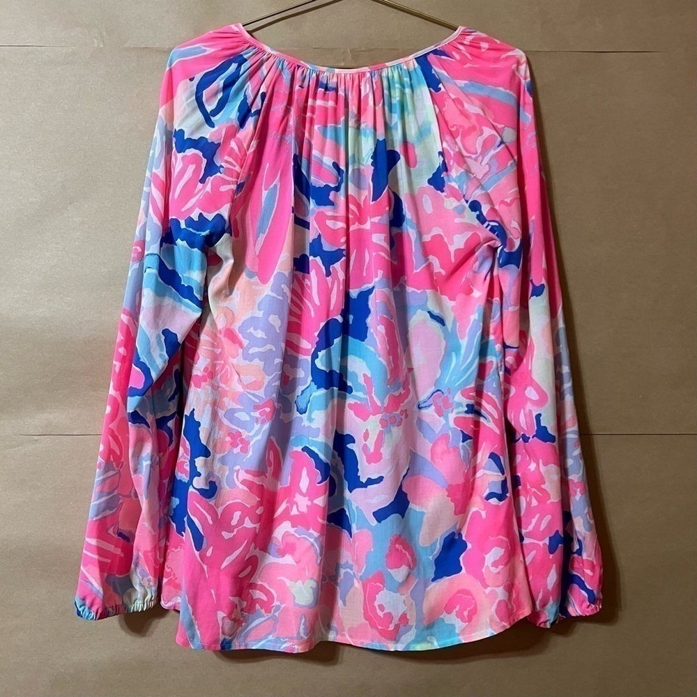 Lilly Pulitzer | Willa Top Playa Hermosa Floral Popover Blouse Size S - Picture 11 of 14